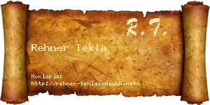 Rehner Tekla névjegykártya